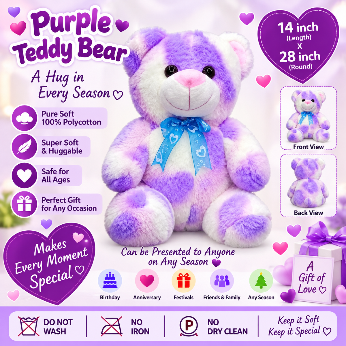 100% Polycotton Purple Teddy-001-image1