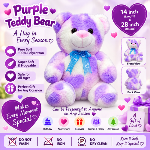 100% Polycotton Purple Teddy-001-image1