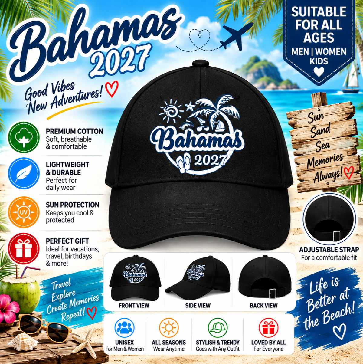 Bahamas 2027 Black Cap Pure Cotton-001-image1