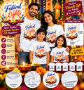 Diwali Diya Bloom Printed T-Shirt – White-IMAGE1