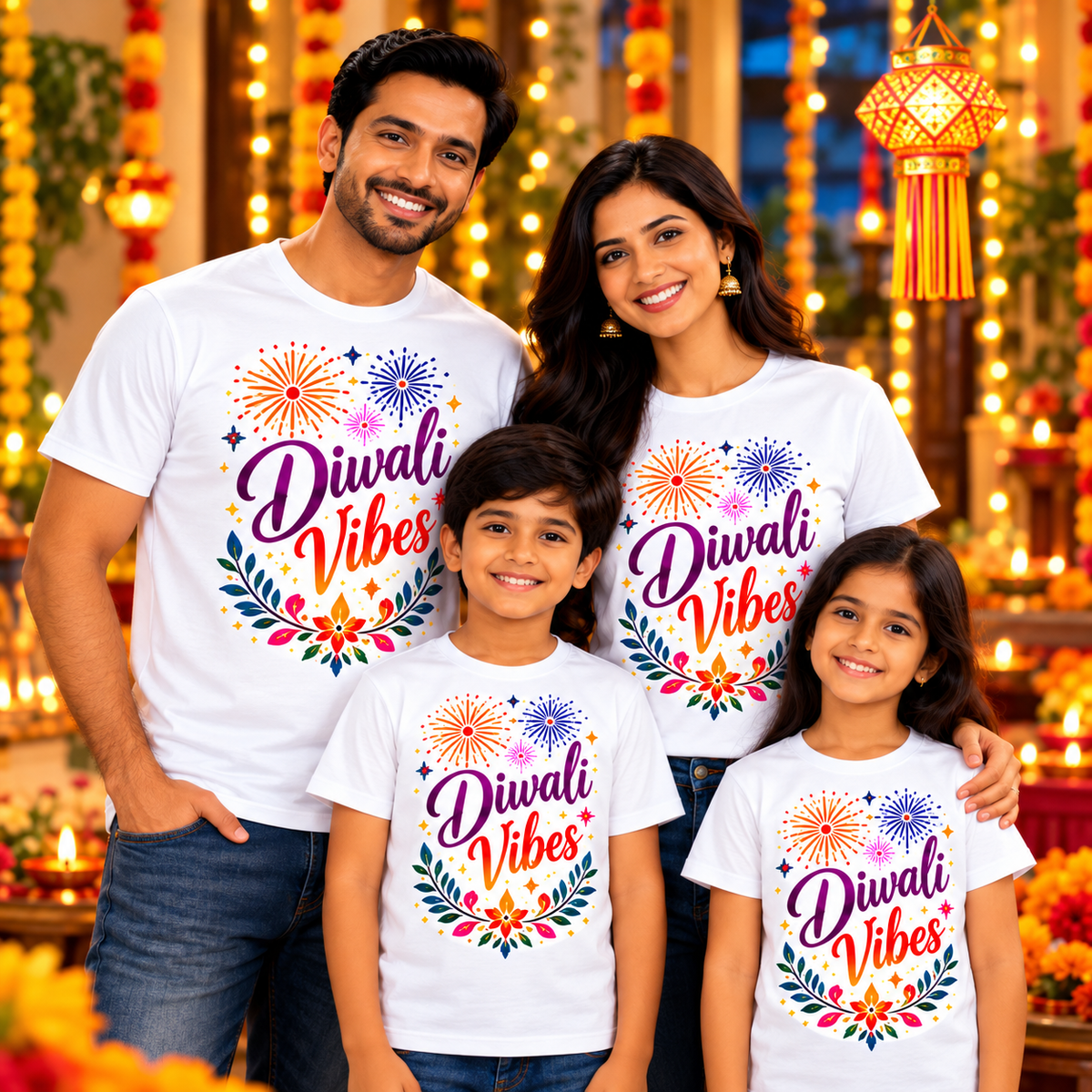 Diwali Fireworks Glow Printed T-Shirt – White-IMAGE3