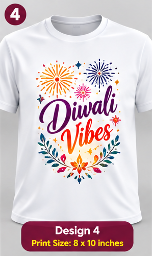 Diwali Fireworks Glow Printed T-Shirt – White-IMAGE2