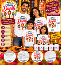 Diwali Lantern Celebration Printed T-Shirt – White-IMAGE1