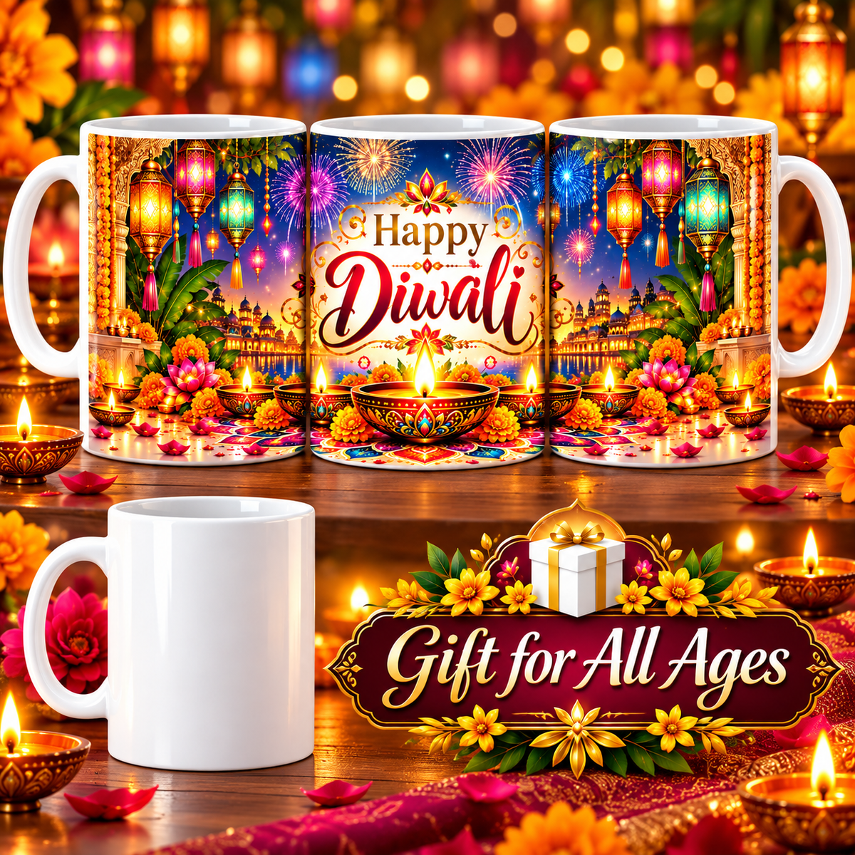 Elegant Royal Diwali 11 oz Ceramic Mug-IMAGE2