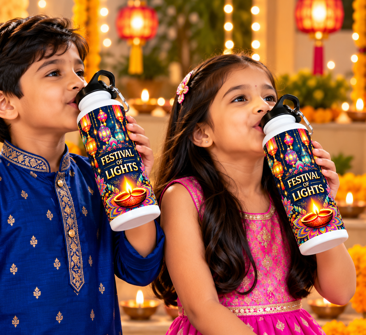 Festival of Lights Printed Sipper Bottle-IMAGE2