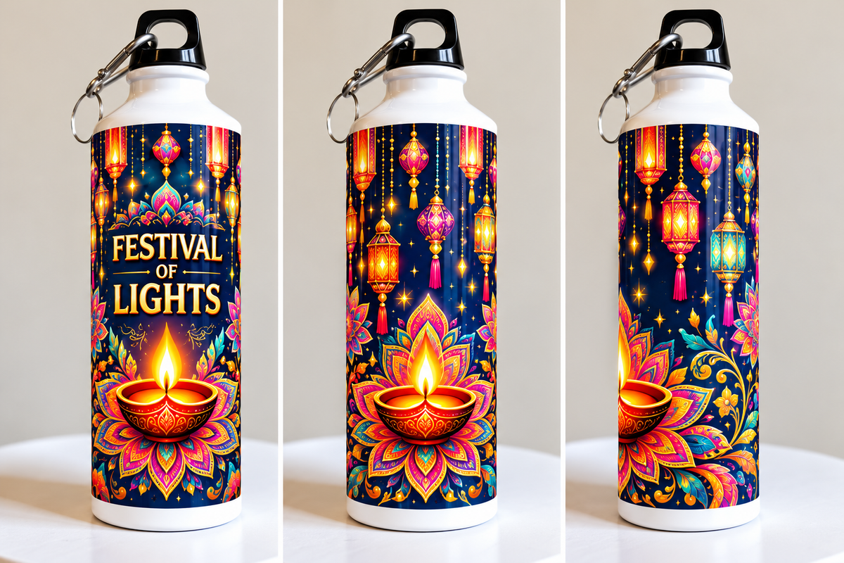 Festival of Lights Printed Sipper Bottle-IMAGE1