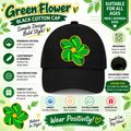 Green Flower Positivity Black Cap Pure Cotton-001-image1
