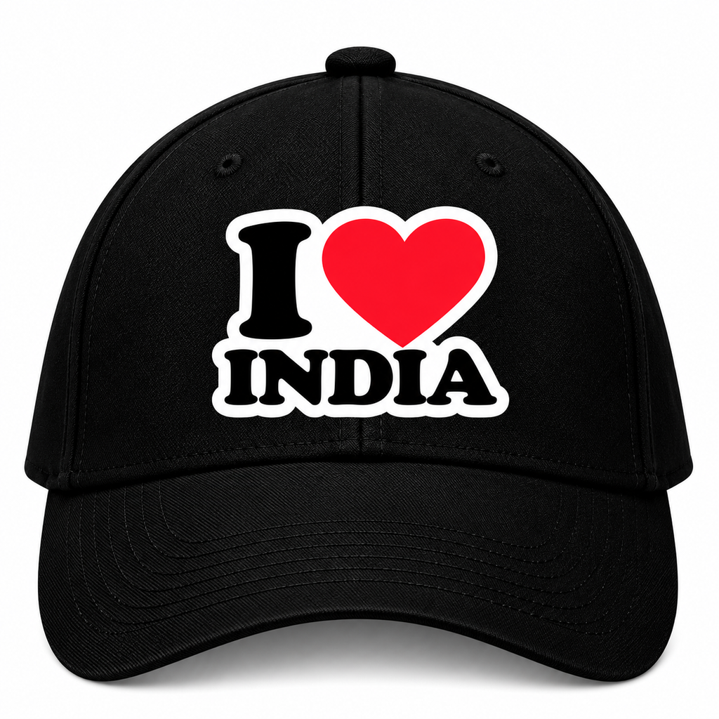I Love India Black Cap Pure Cotton-001-image2