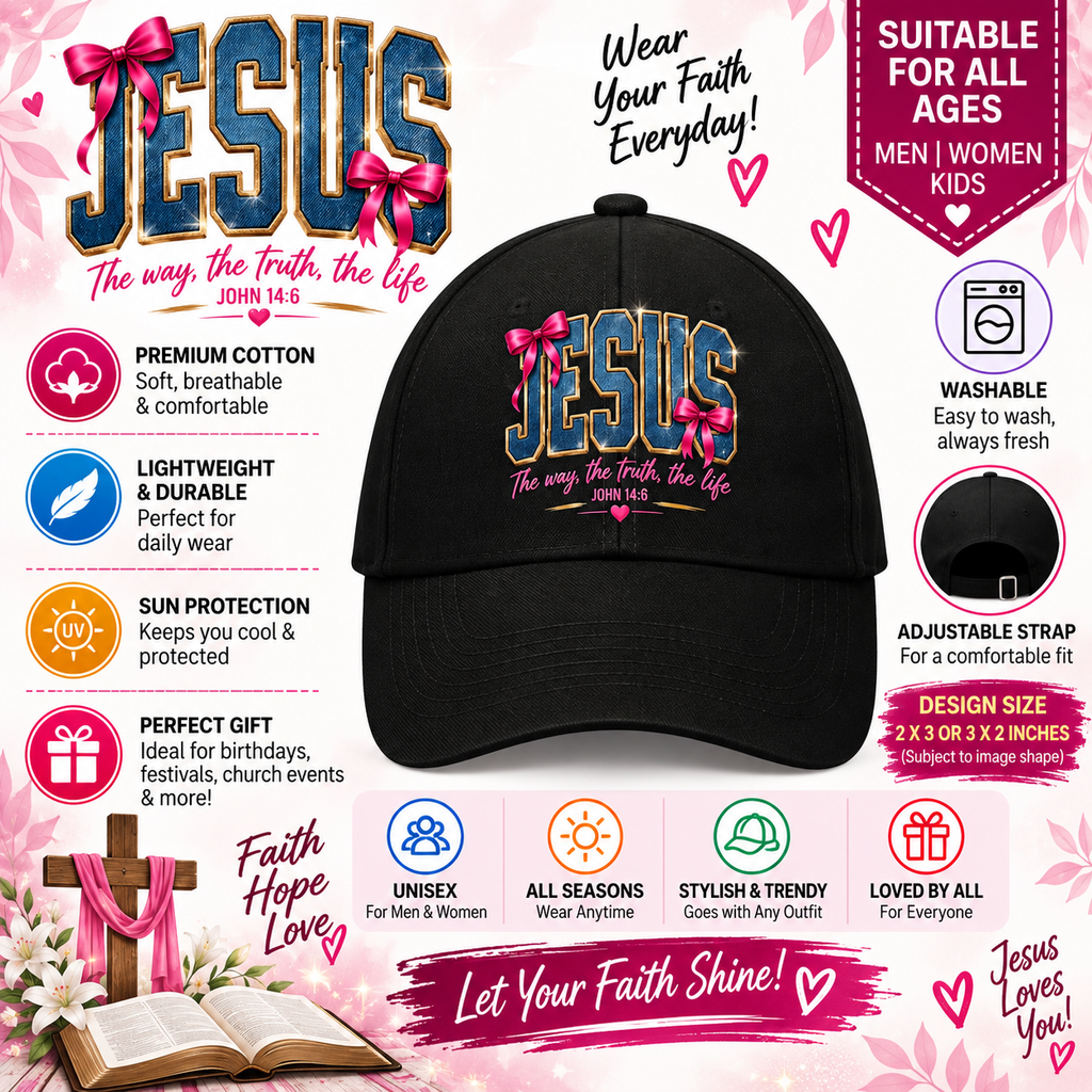 I Love Jesus Black Cap Pure Cotton-001-image1