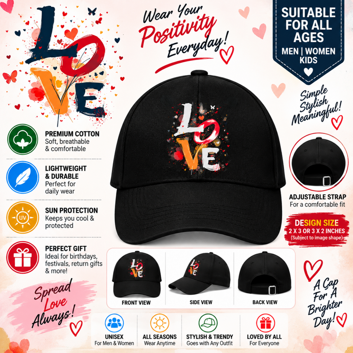 Love Life Black Cap Pure Cotton-001-image1