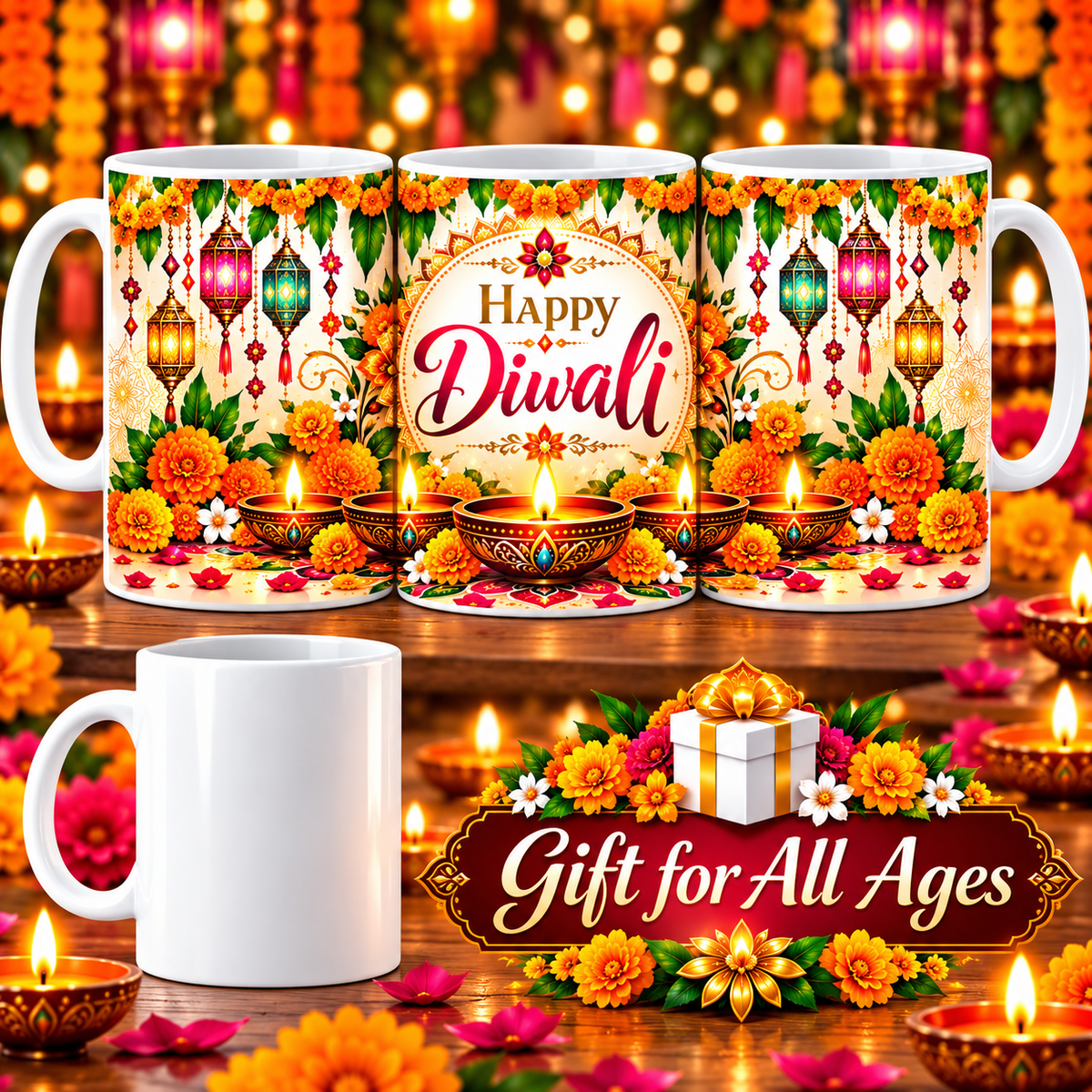 Diwali Marigold 11 oz Ceramic Mug-IMAGE2