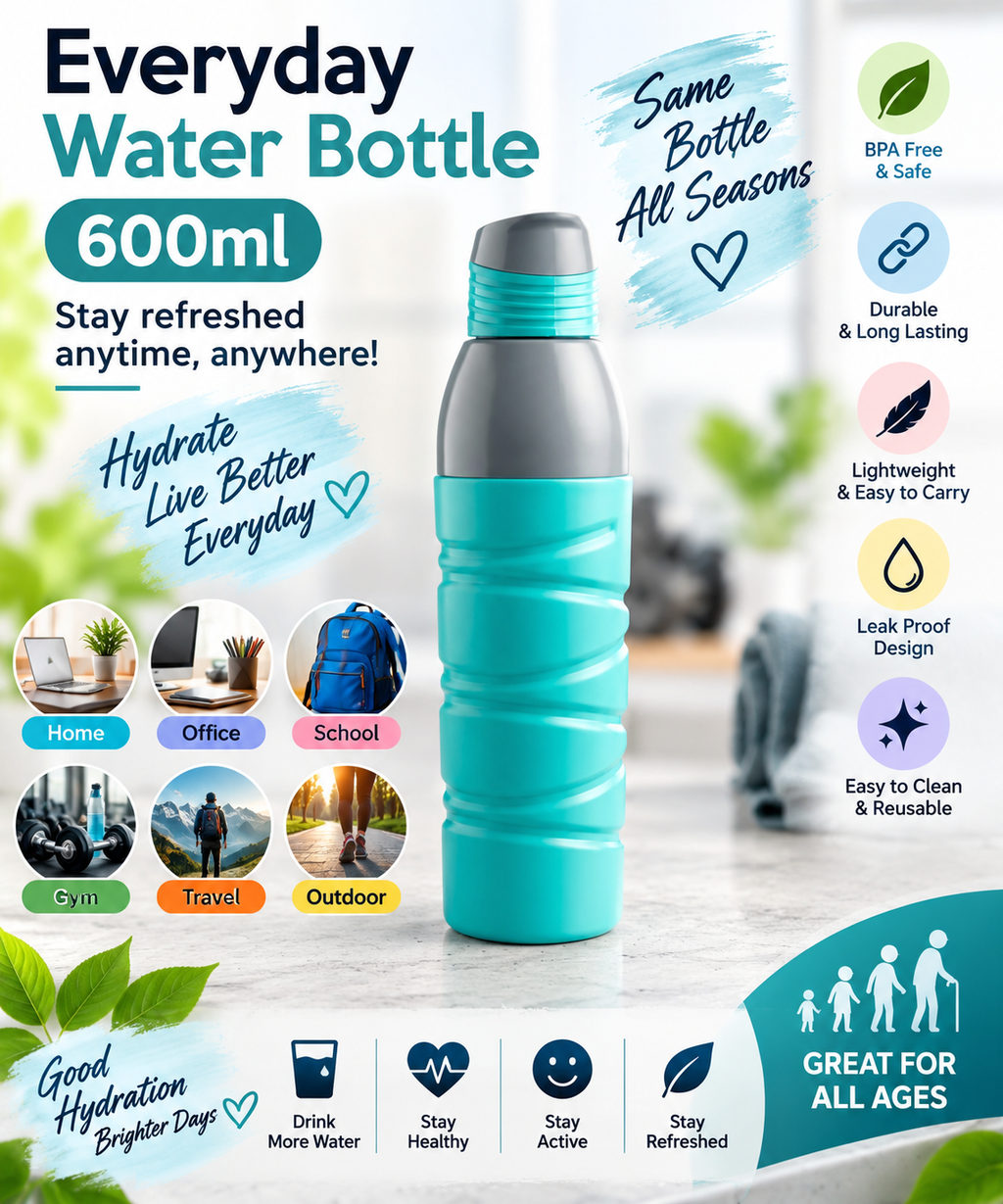 Plastic 600ml Sipper Bottle-001