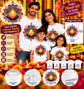 Rangoli Diya Radiance Printed T-Shirt – White-IMAGE1
