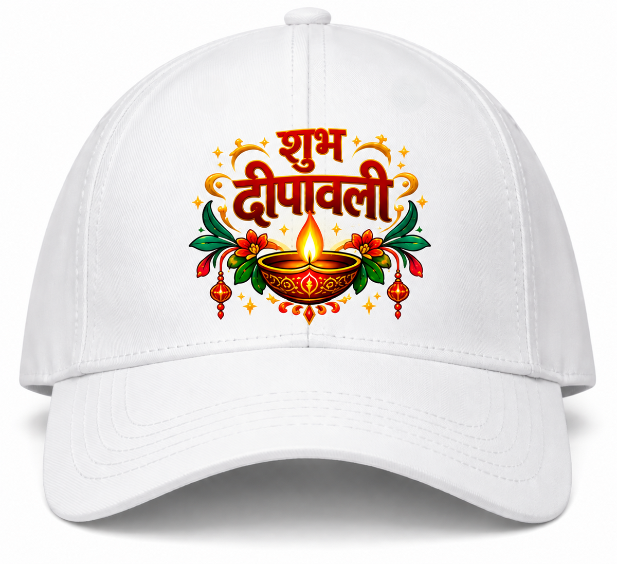 Shubh Deepawali Printed Cotton Cap-IMAGE1